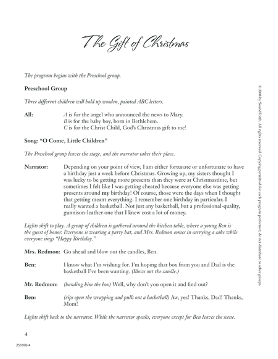 The Gift of Christmas Unison Choir scores gallery preview page 4