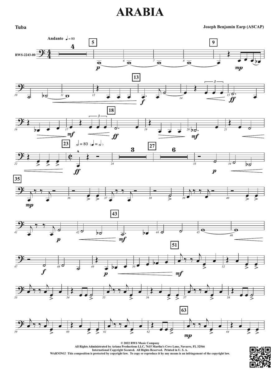 Arabia: Tuba Arabia: Tuba Tuba scores gallery preview page 1