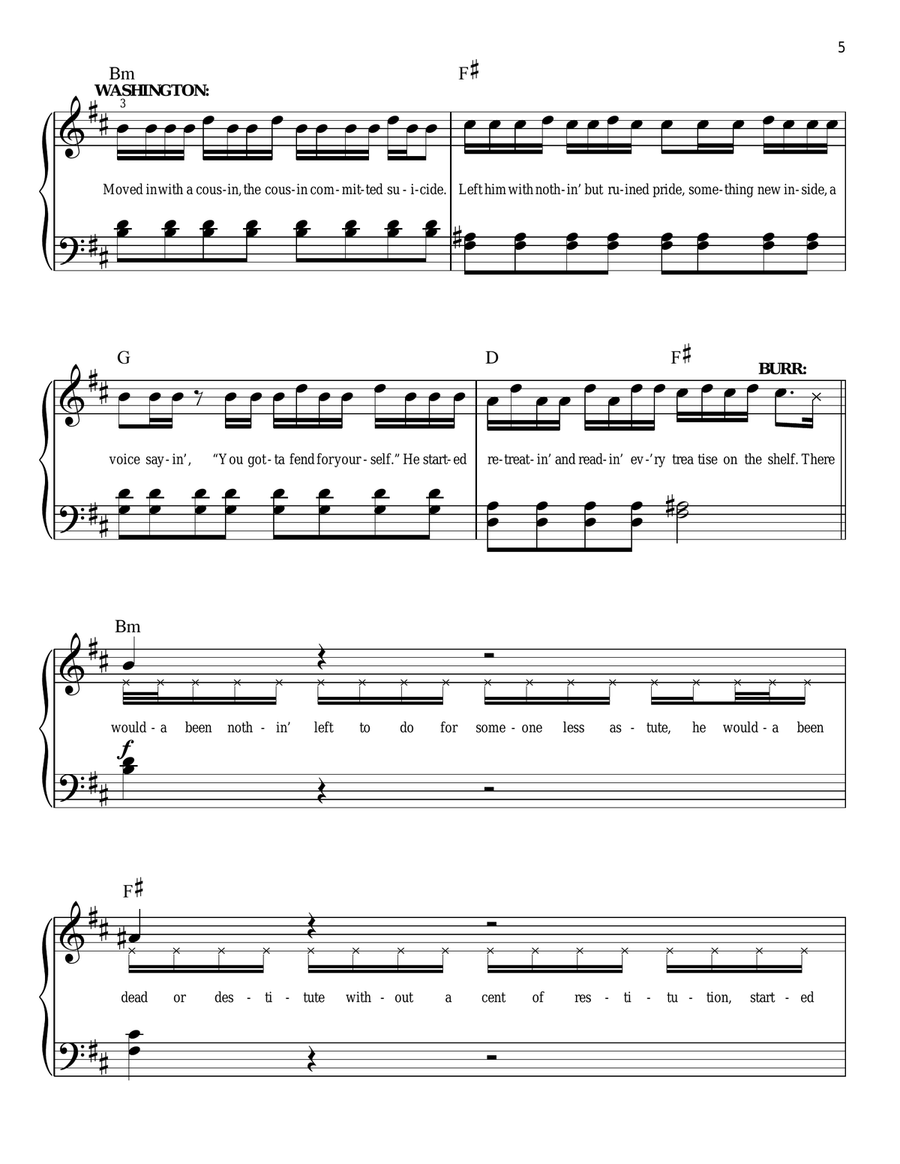 Alexander Hamilton (from Hamilton) Easy Piano scores gallery preview page 5