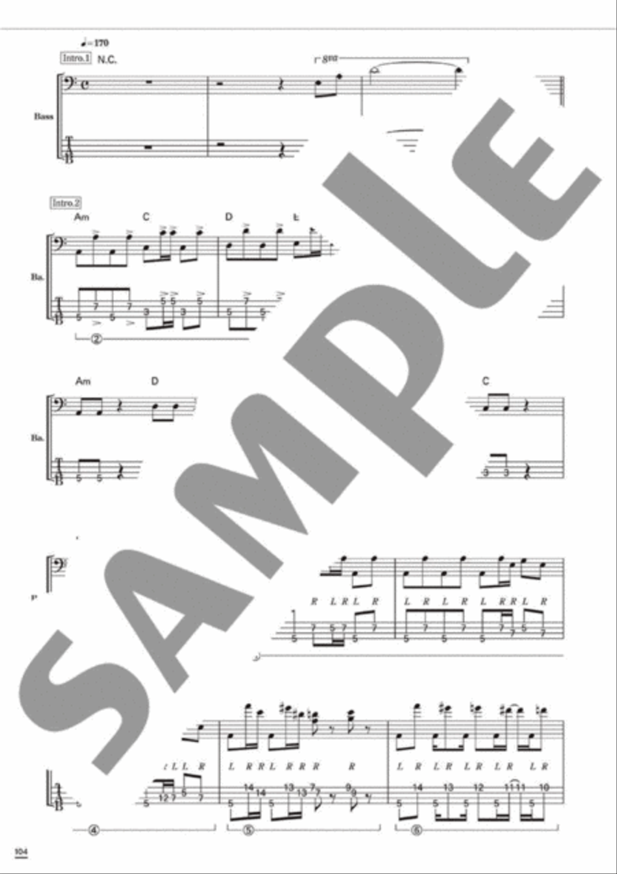 Let's Enjoy!! Fami's Bass Book Bass Guitar scores gallery preview page 7