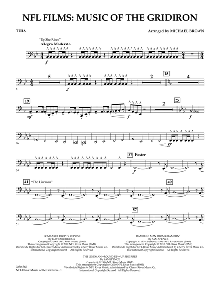 NFL Films: Music Of The Gridiron - Tuba by Michael Brown Concert Band - Digital Sheet Music