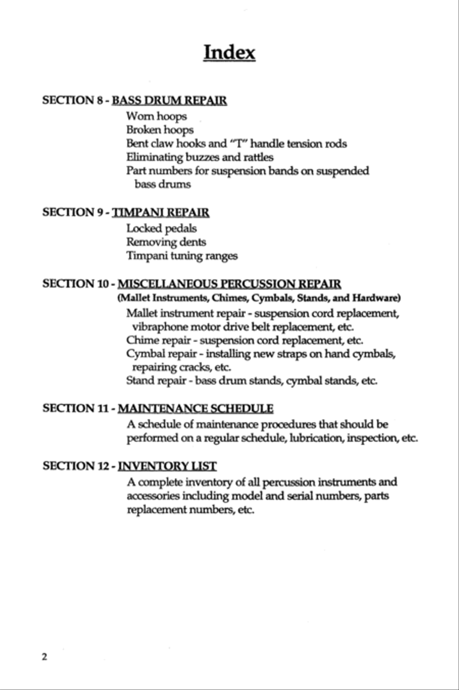 Band Director's Percussion Repair Manual