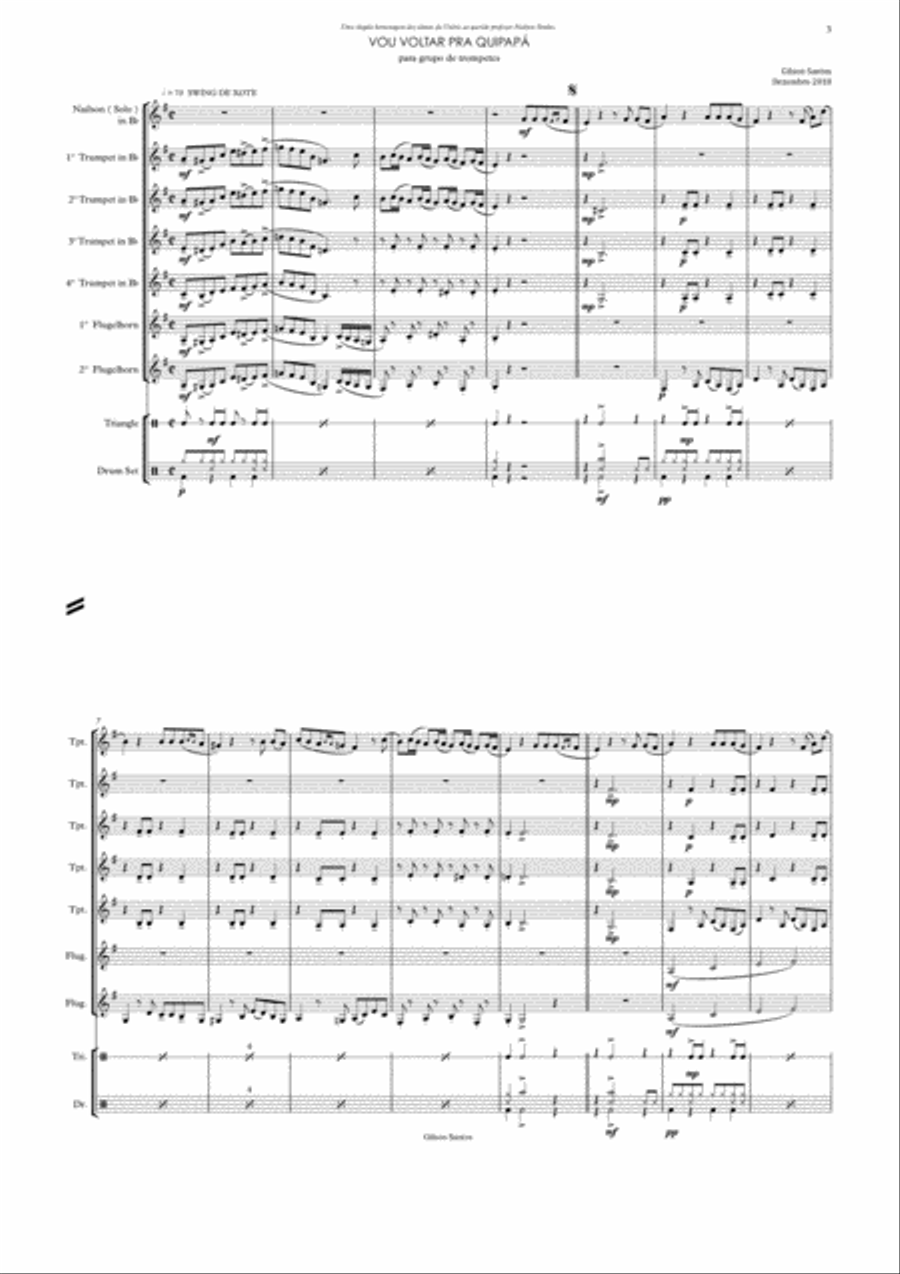 Vou Voltar Pra Quipapá - For Trumpet Ensemble Trumpet Duet scores gallery preview page 6