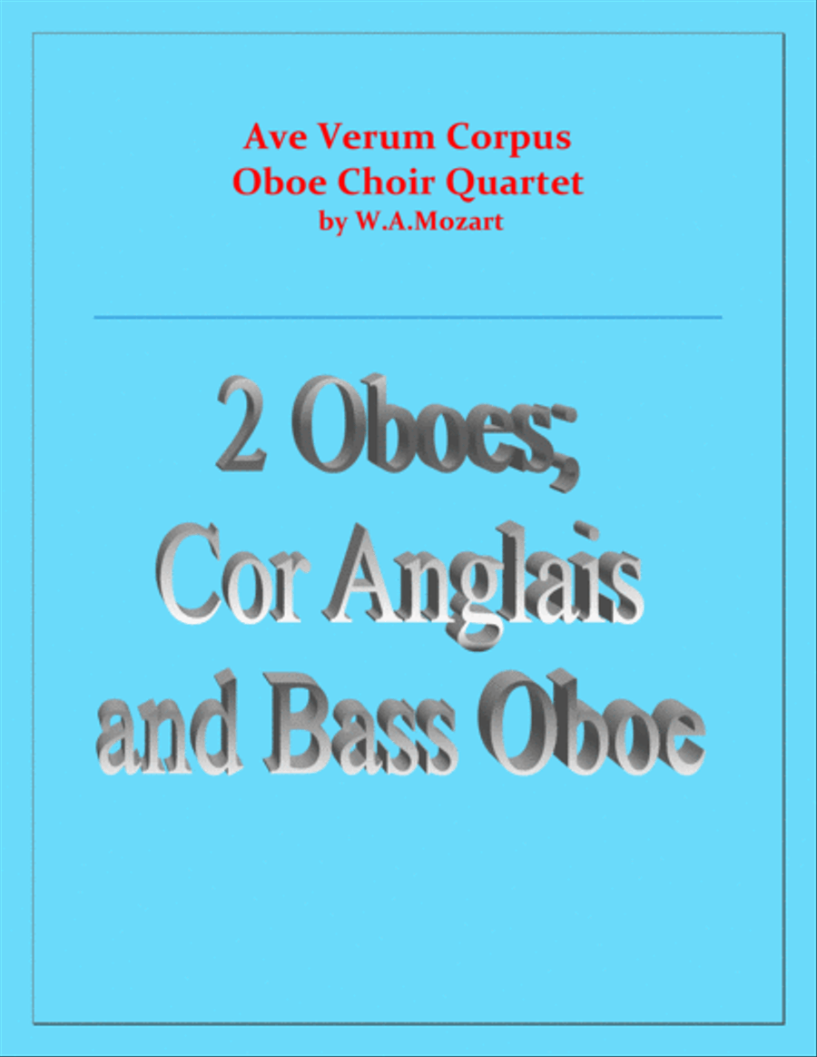 Ave Verum Corpus - Mozart - Woodwind Choir Quartet - Intermediate Woodwind Quartet scores gallery preview page 1