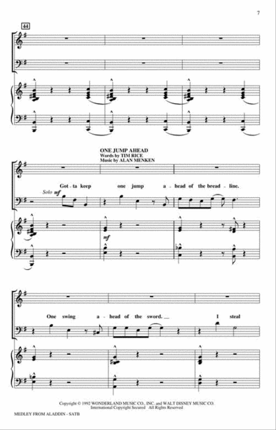 Aladdin (Medley) Aladdin (Medley) 4-Part scores gallery preview page 4