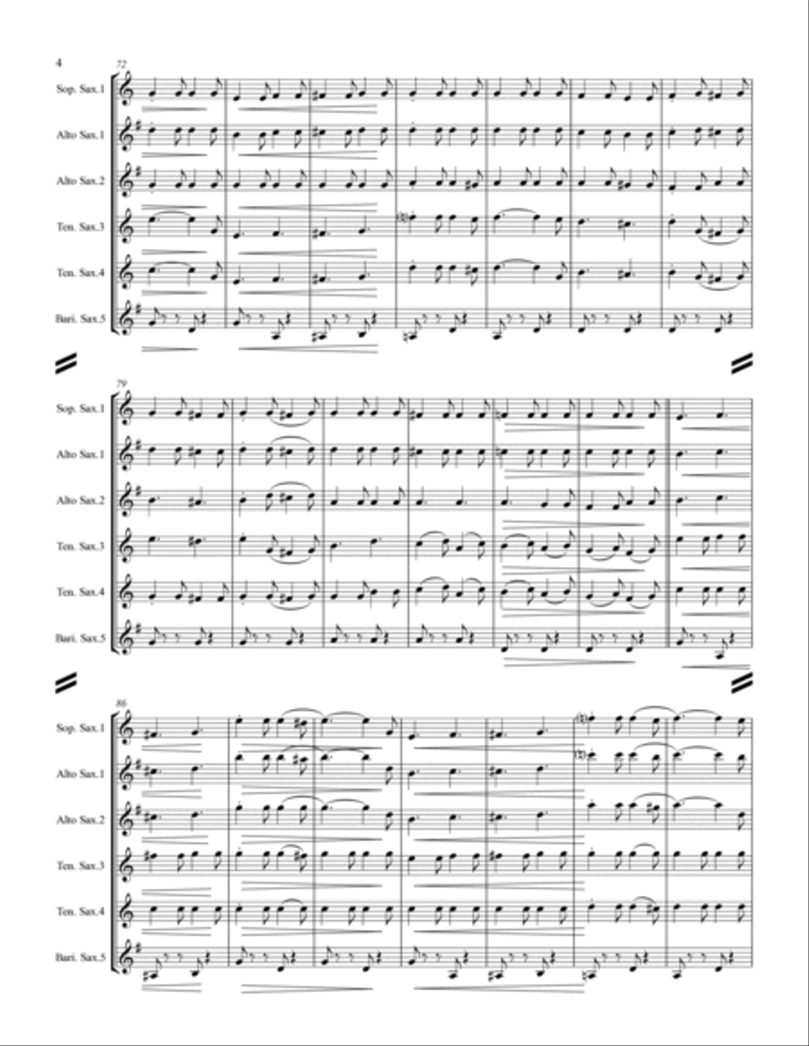 March - The Liberty Bell (for Saxophone Quintet SATTB or AATTB) Saxophone Quintet scores gallery preview page 5