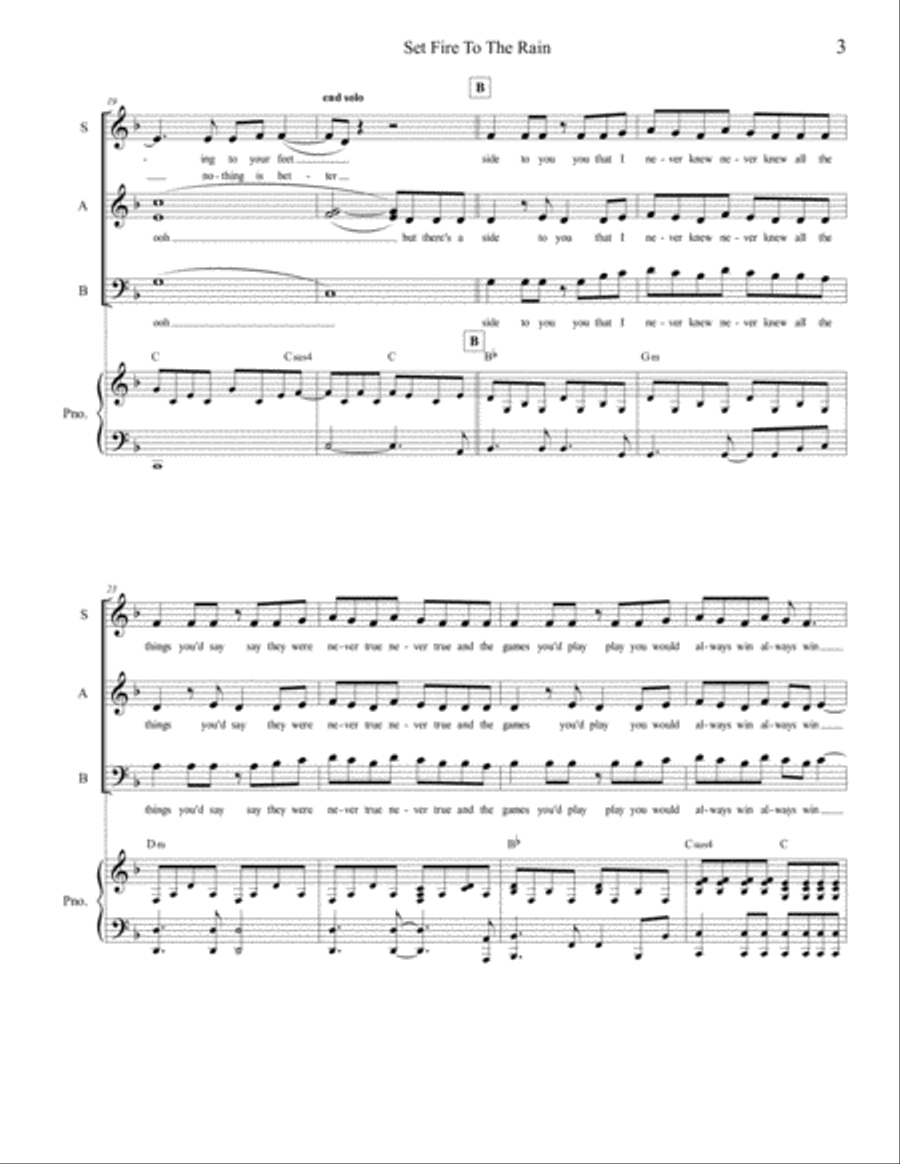 Set Fire To The Rain Small Ensemble scores gallery preview page 3