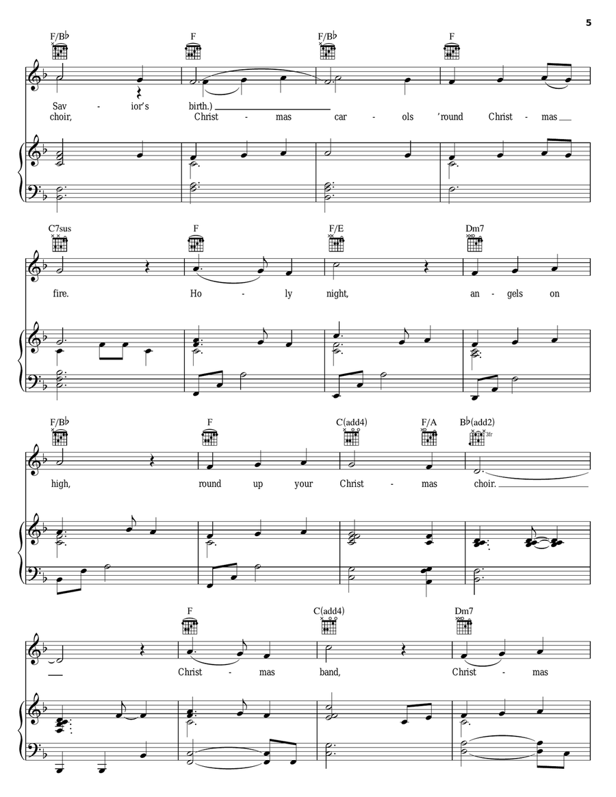 Christmas Pipes Piano, Vocal, Guitar scores gallery preview page 5
