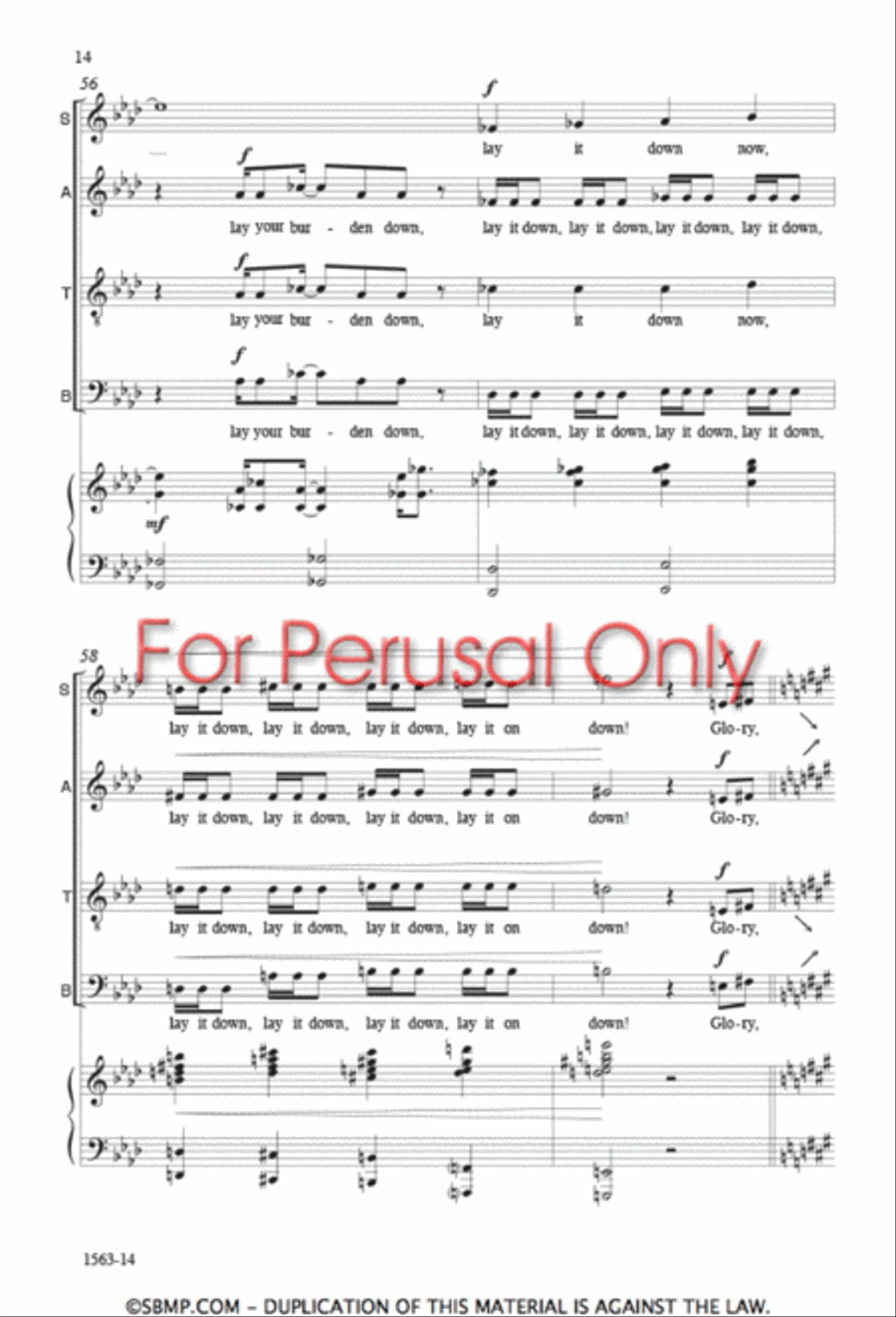 Since I Laid My Burden Down - SATB Octavo 4-Part scores gallery preview page 13