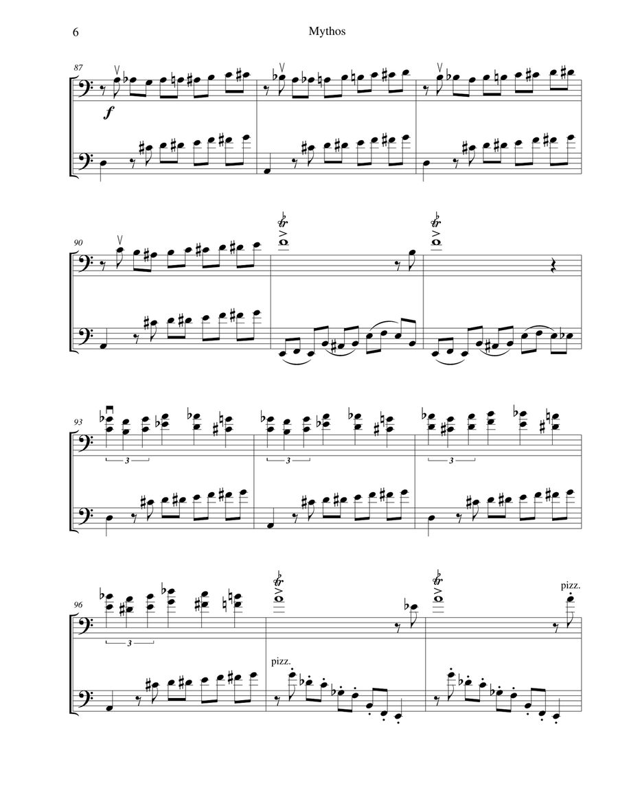 Mythos - for cello and bass duo String Duet scores gallery preview page 6