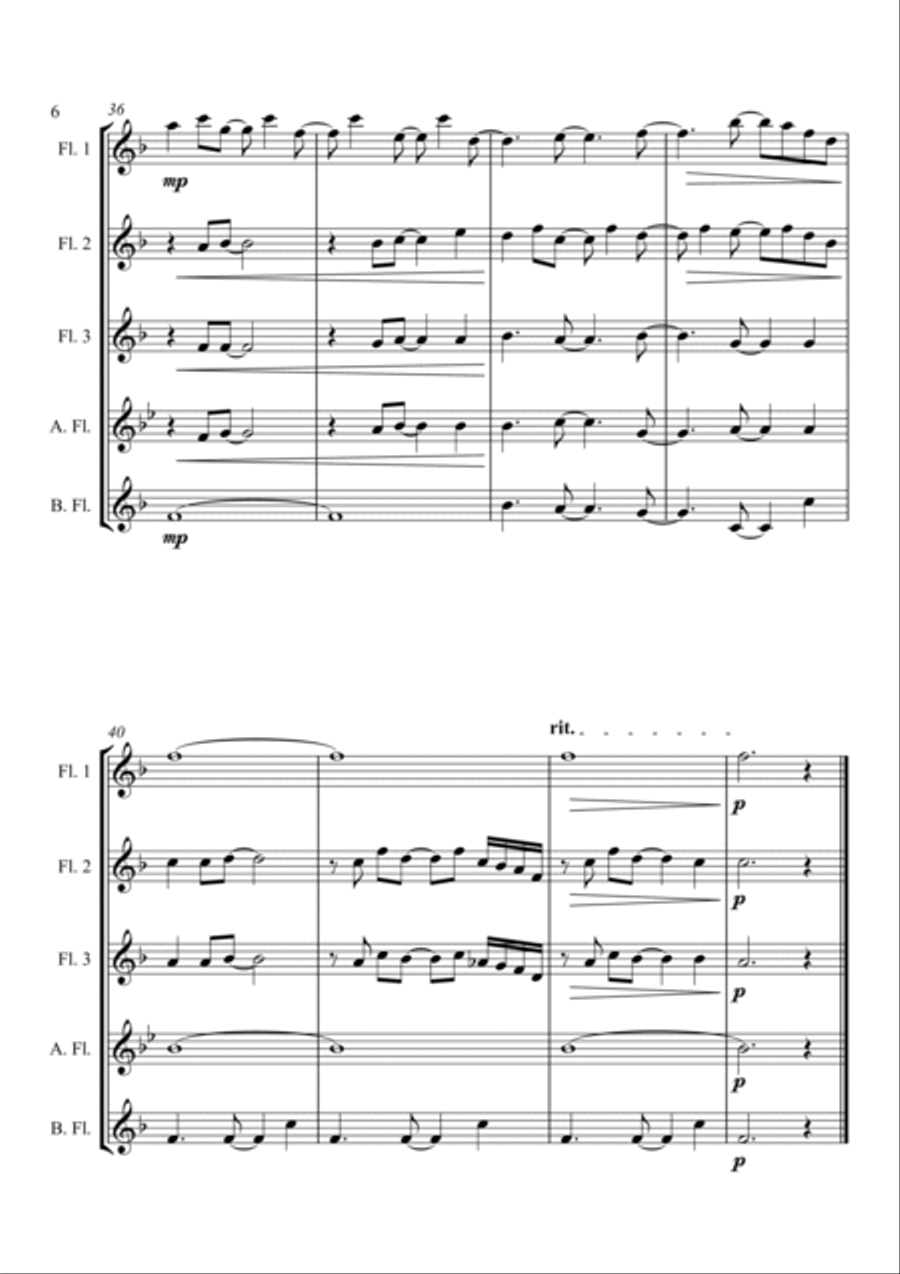 Tribute - for Flute Choir Woodwind Quintet scores gallery preview page 6