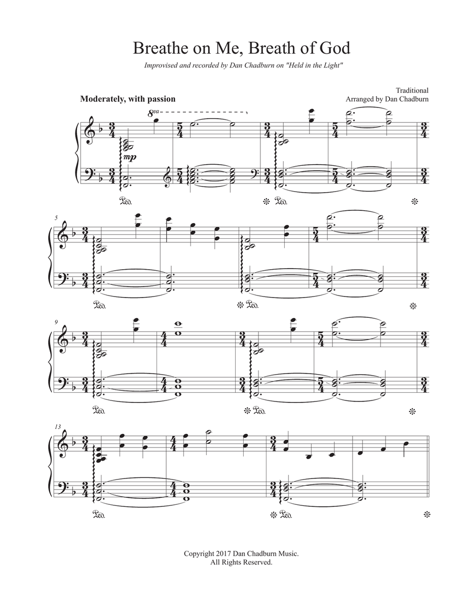 Breathe on Me, Breath of God Piano Solo scores gallery preview page 1