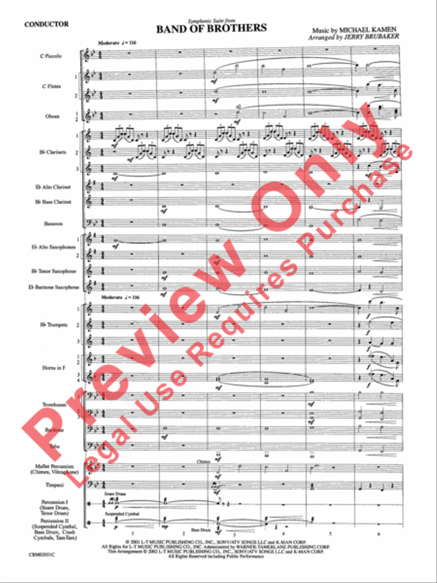 Band of Brothers, Symphonic Suite from Concert Band scores gallery preview page 4