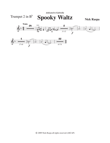 Spooky Waltz from Three Dances for Halloween - Trumpet 2 part