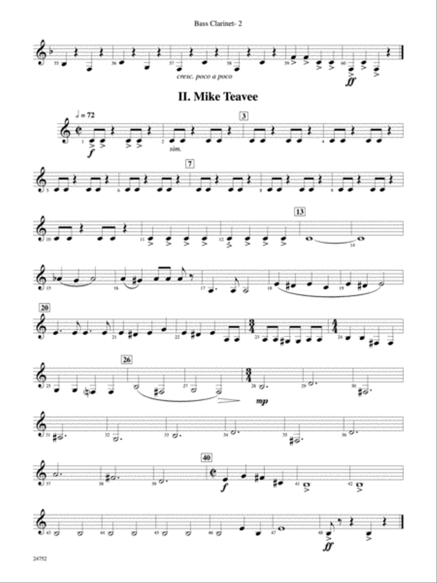 Charlie and the Chocolate Factory, Suite from: B-flat Bass Clarinet