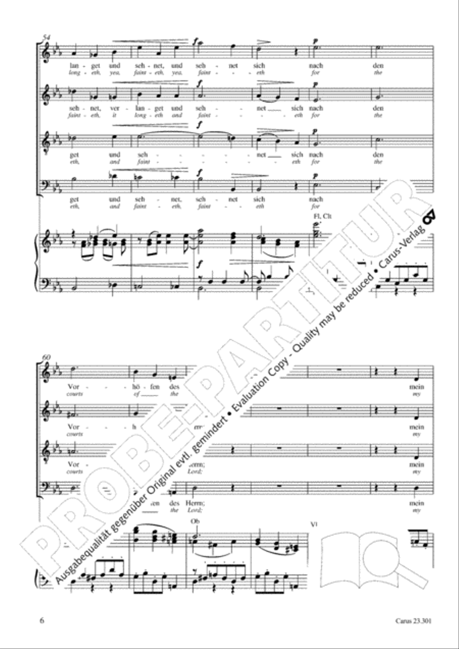 How beautiful is thy dwelling place (Wie lieblich sind deine Wohnungen) 4-Part scores gallery preview page 7