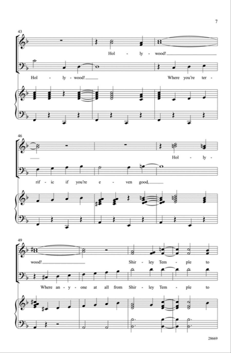 Hooray for Hollywood Choir scores gallery preview page 6