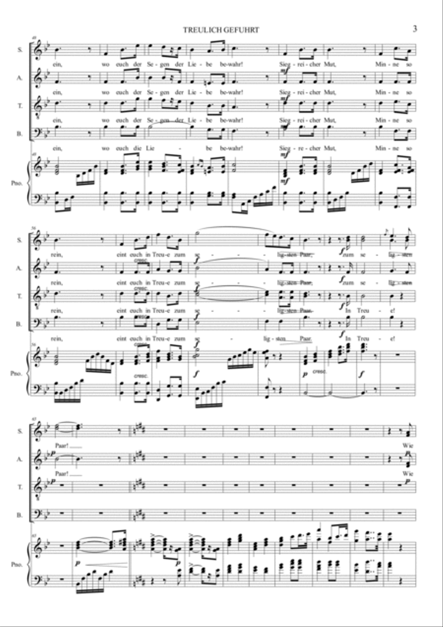 Wagner. TREULICH GEFUHRT (Bridal Chorus from 