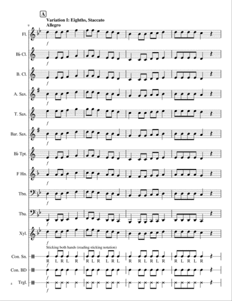 Ode to Joy Beginning Band Skill Builder Concert Band scores gallery preview page 4