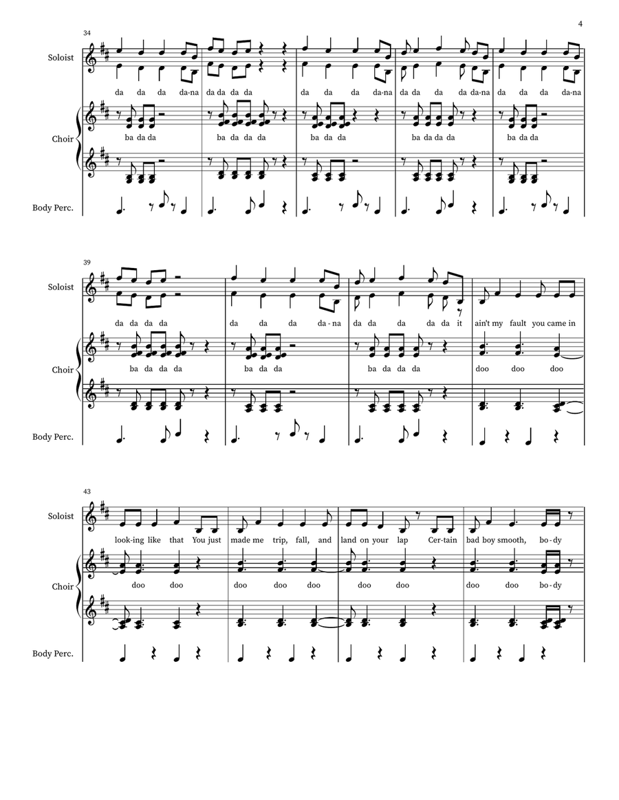 Ain't My Fault A Cappella scores gallery preview page 4