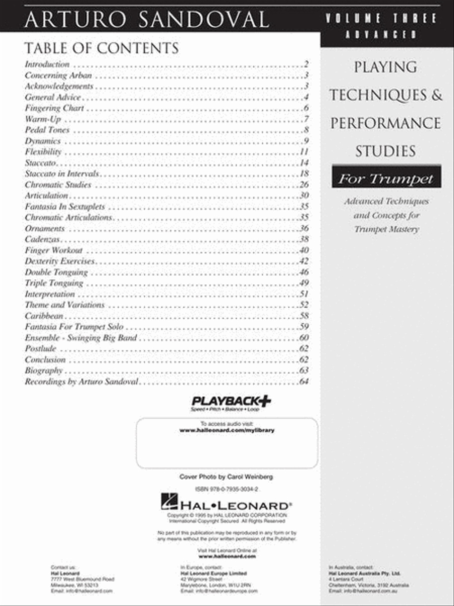 Arturo Sandoval – Playing Techniques & Performance Studies for Trumpet – Volume 3 (Advanced) Trumpet scores gallery preview page 3