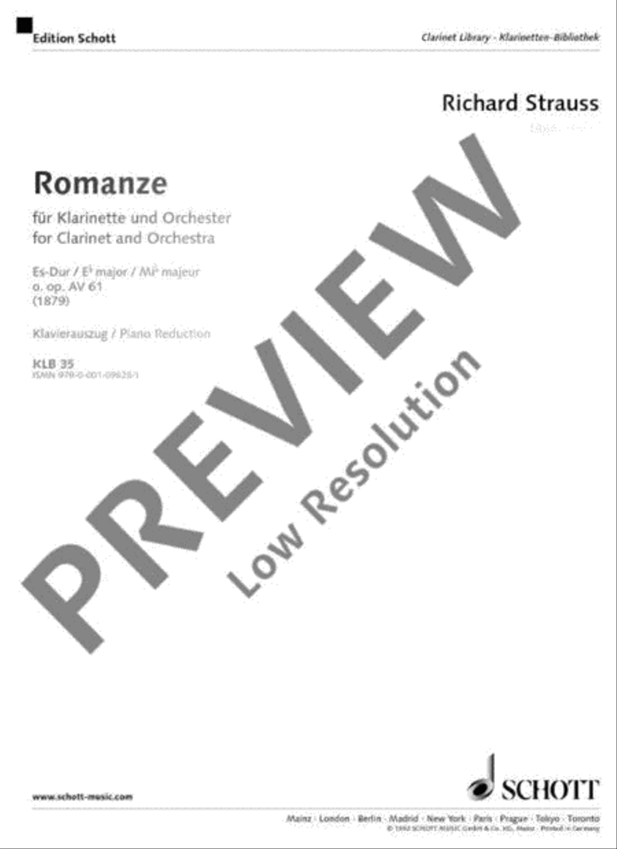 Romance Eb major Clarinet scores gallery preview page 2