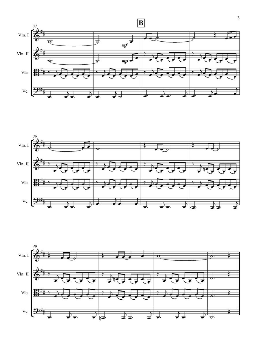 The First Time Ever I Saw Your Face String Quartet scores gallery preview page 3