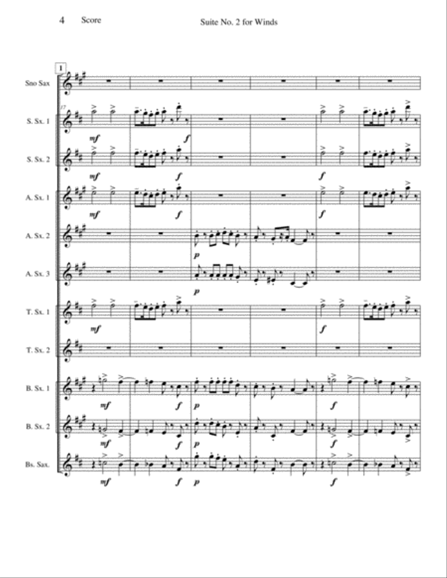 Suite No. 2 for Winds Woodwind Ensemble scores gallery preview page 4