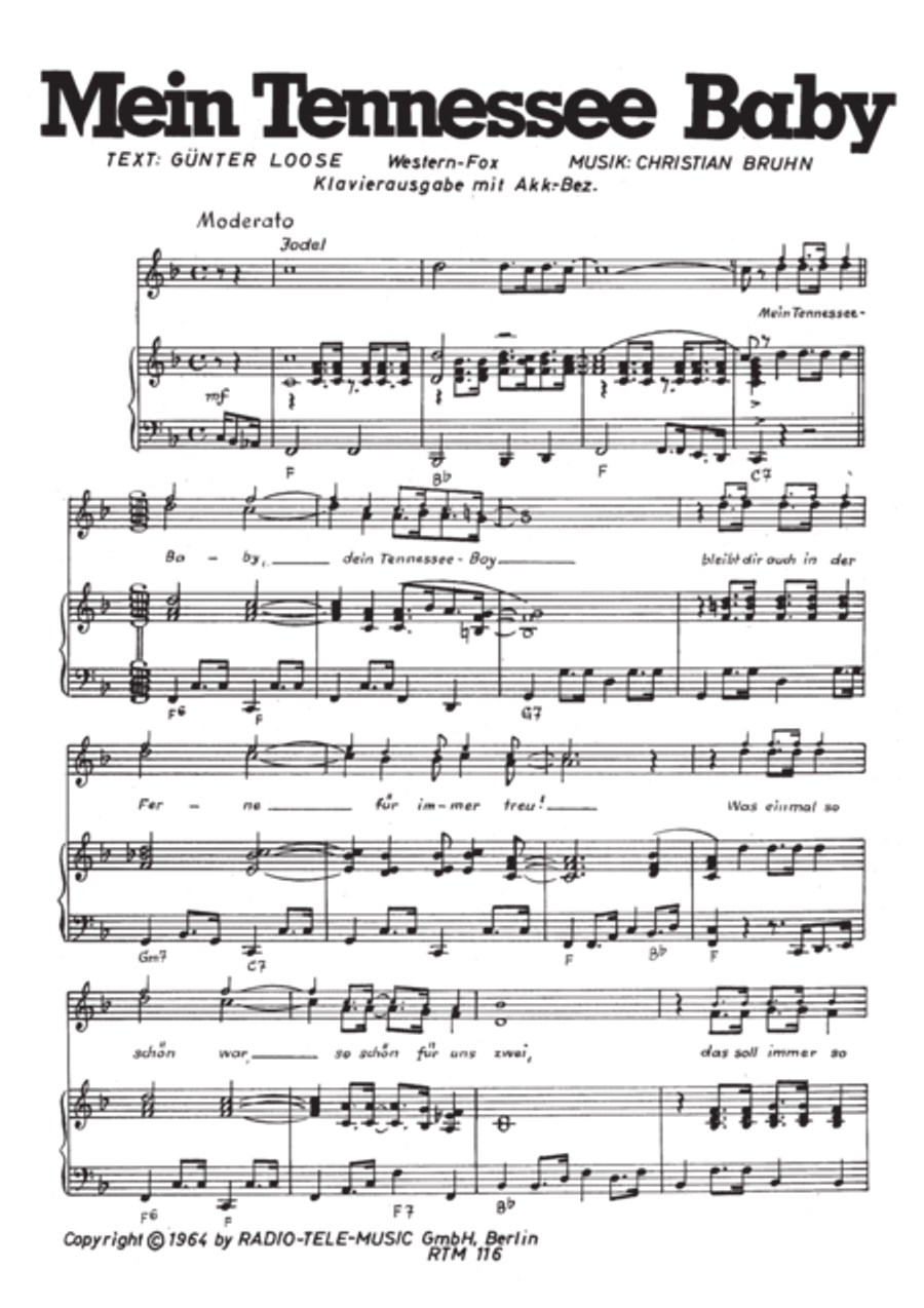 Mein Tennessee Baby Mein Tennessee Baby Piano, Vocal scores gallery preview page 3
