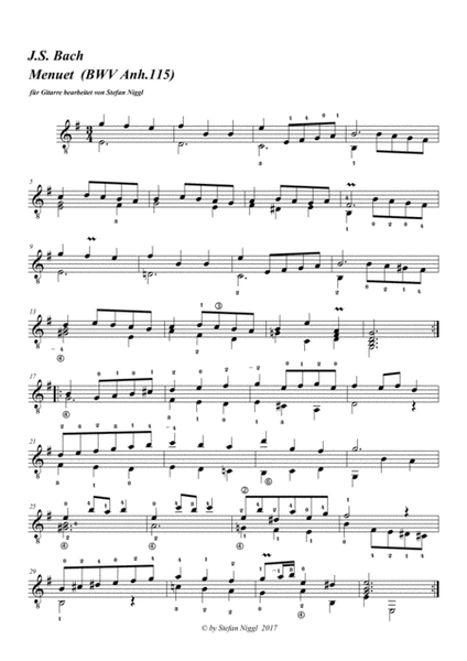 Menuets and Musette from "Notenbüchlein für Anna Magdalena Bach"