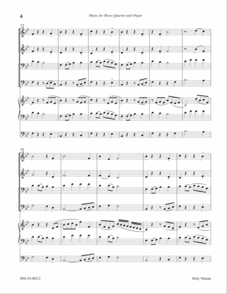 Holy Manna for Organ and Brass Quartet Small Ensemble scores gallery preview page 4
