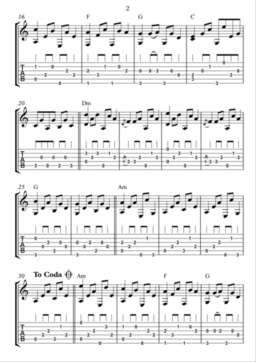 Lambada Guitar Tablature scores gallery preview page 2