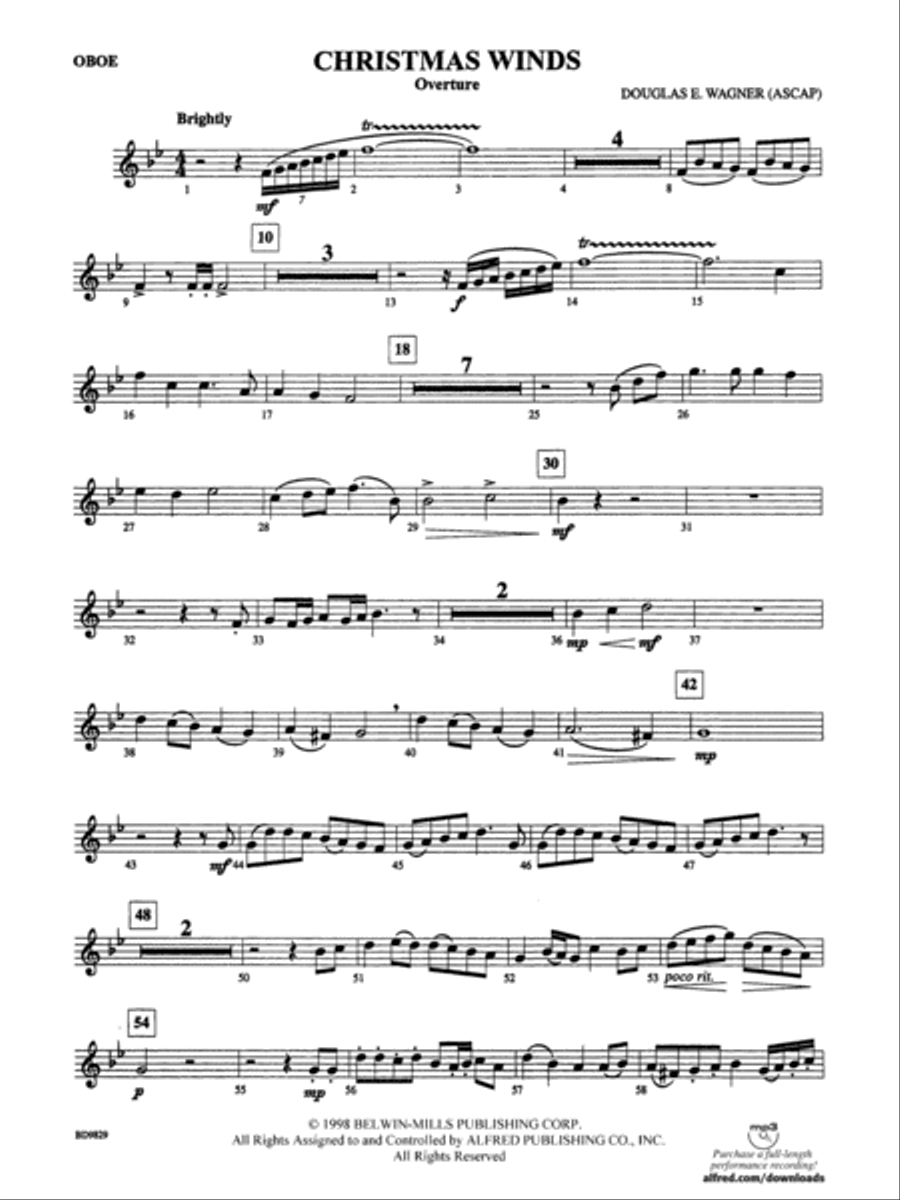 Christmas Winds (Overture): Oboe Concert Band scores gallery preview page 1