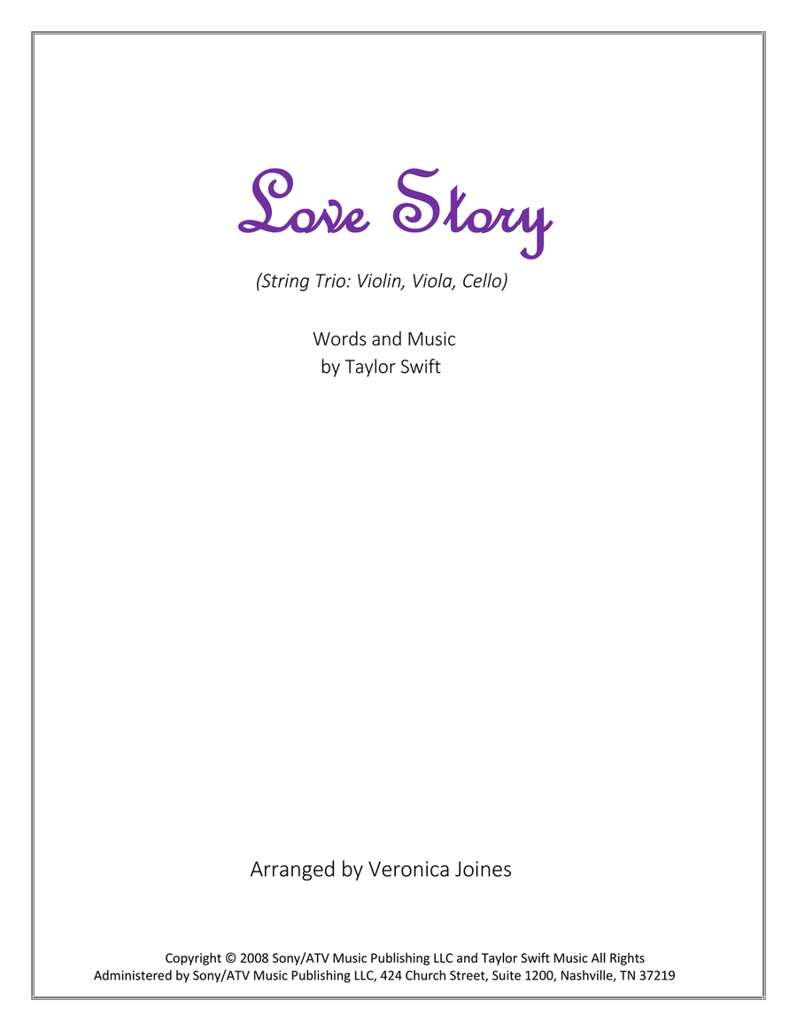 Love Story String Trio scores gallery preview page 1