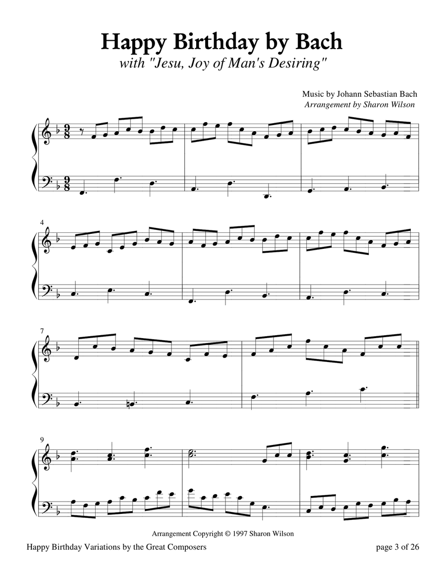 Happy Birthday Variations by the Great Composers (A Collection of 12 Piano Solos) Piano Solo scores gallery preview page 5