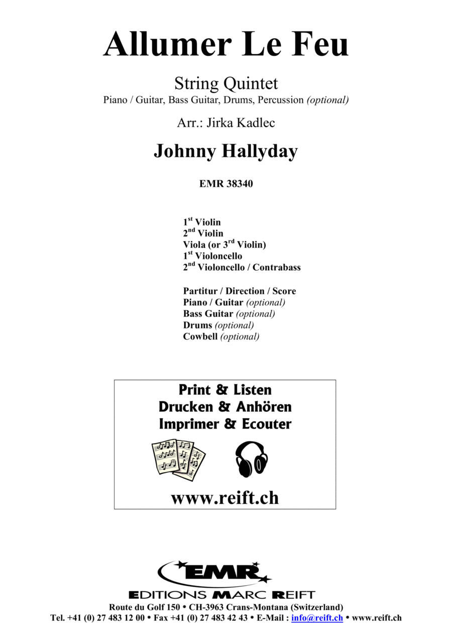 Allumer Le Feu Bass Guitar scores gallery preview page 1