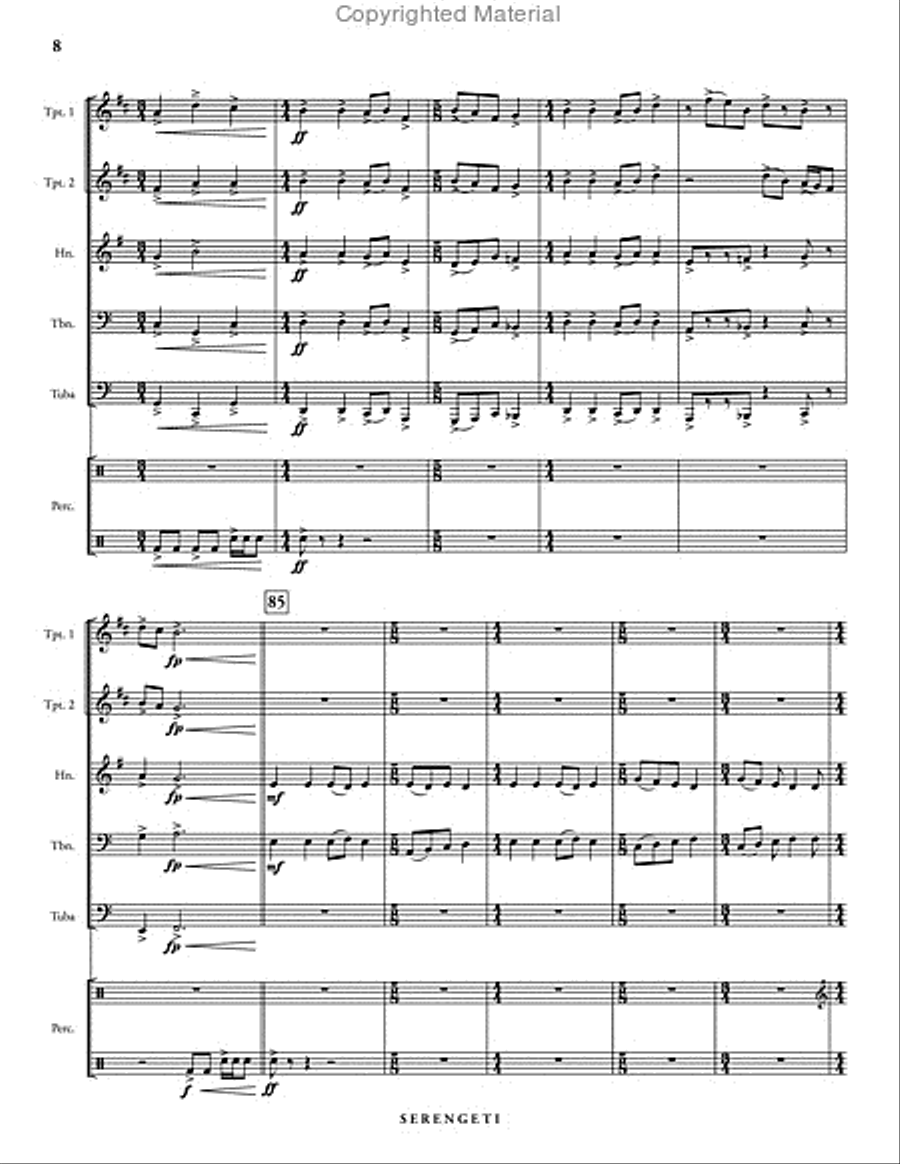 Serengeti Horn scores gallery preview page 9