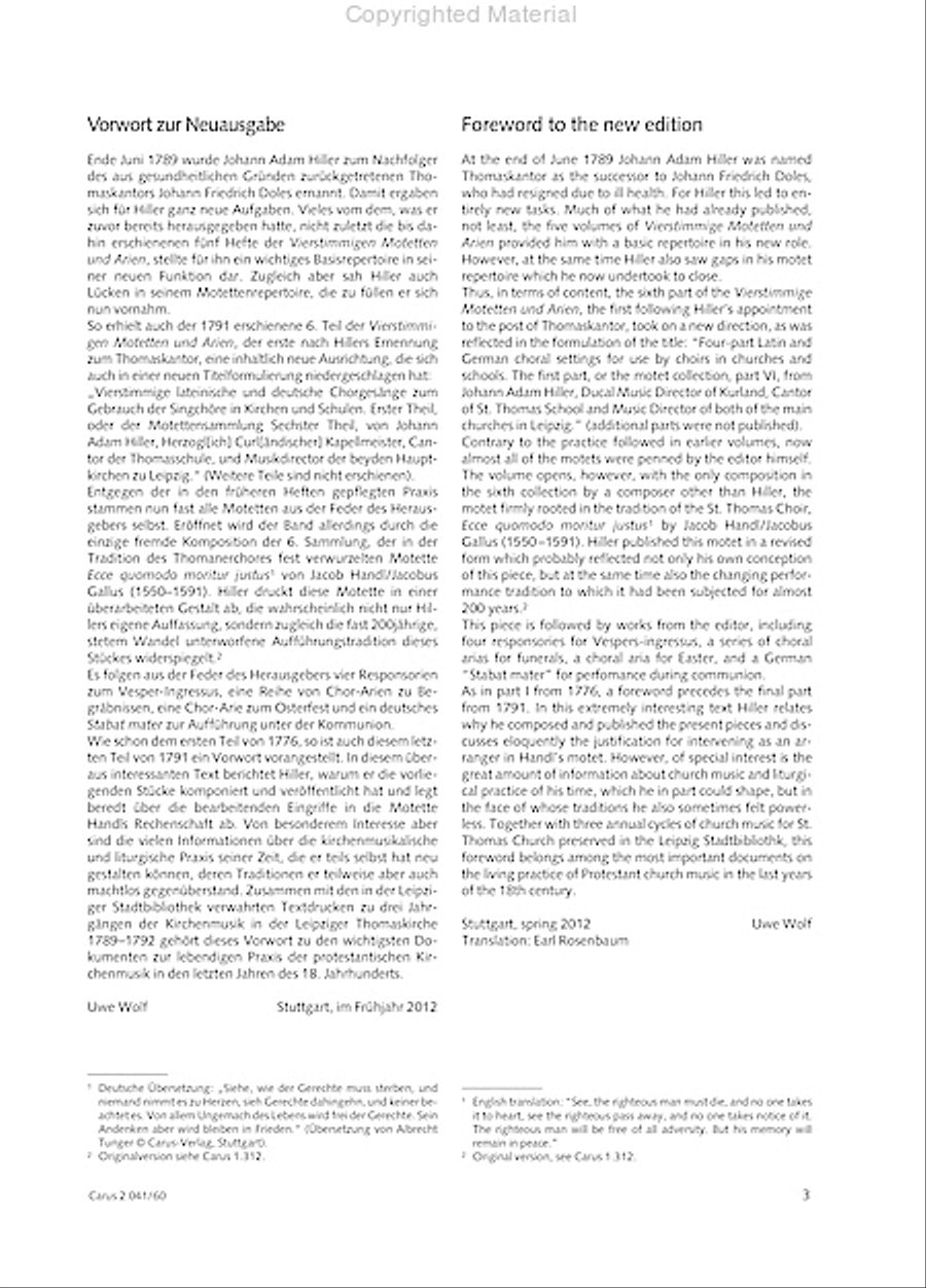 Motets and arias for choirs collected and edited by Johann Adam Hiller, vol. 6 Voice Solo scores gallery preview page 4