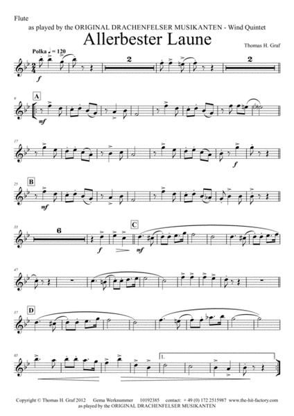 Allerbester Laune - German Polka - Wind Quintet image number null