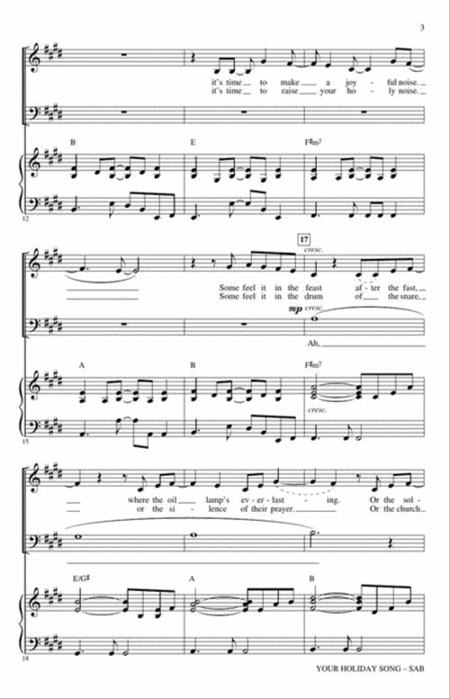Your Holiday Song 3-Part scores gallery preview page 4