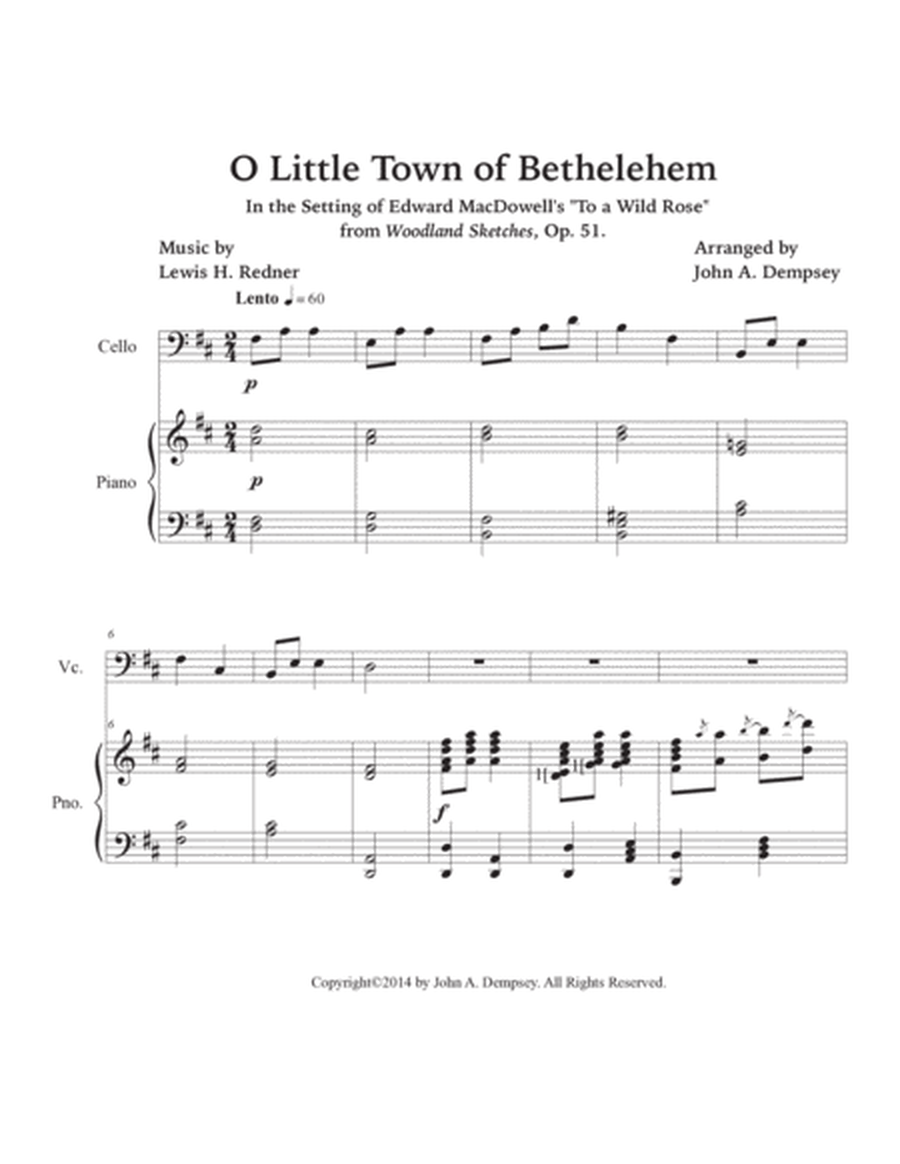 O Little Town of Bethlehem (Cello and Piano) image number null