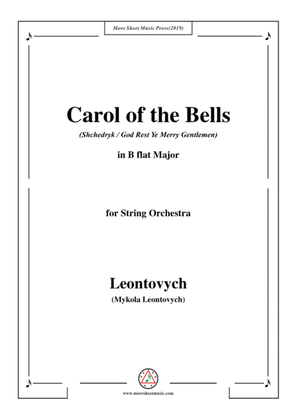 Book cover for Leontovych-Carol of the Bells(Shchedryk),for String Orchestra