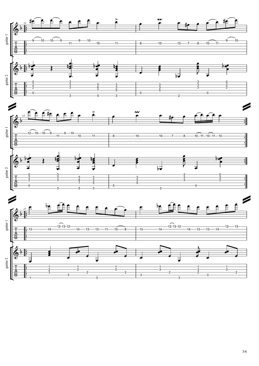 Kopanitsa / Копаница (11/8) Bulgarian folk dance for guitar duo Acoustic Guitar scores gallery preview page 3