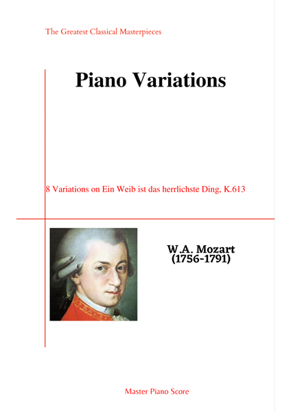 Mozart-8 Variations on Ein Weib ist das herrlichste Ding, K.613 image number null