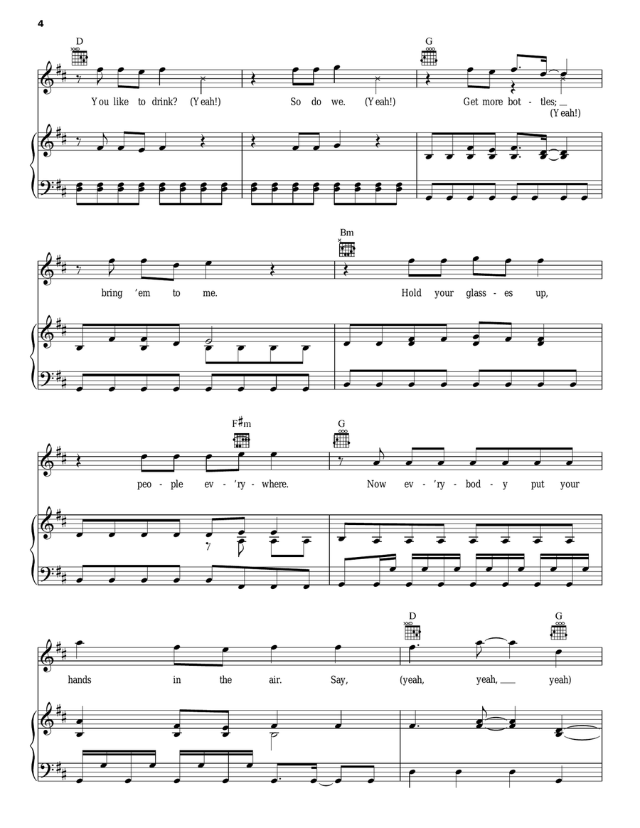 Yeah 3X Yeah 3X Piano, Vocal, Guitar scores gallery preview page 4