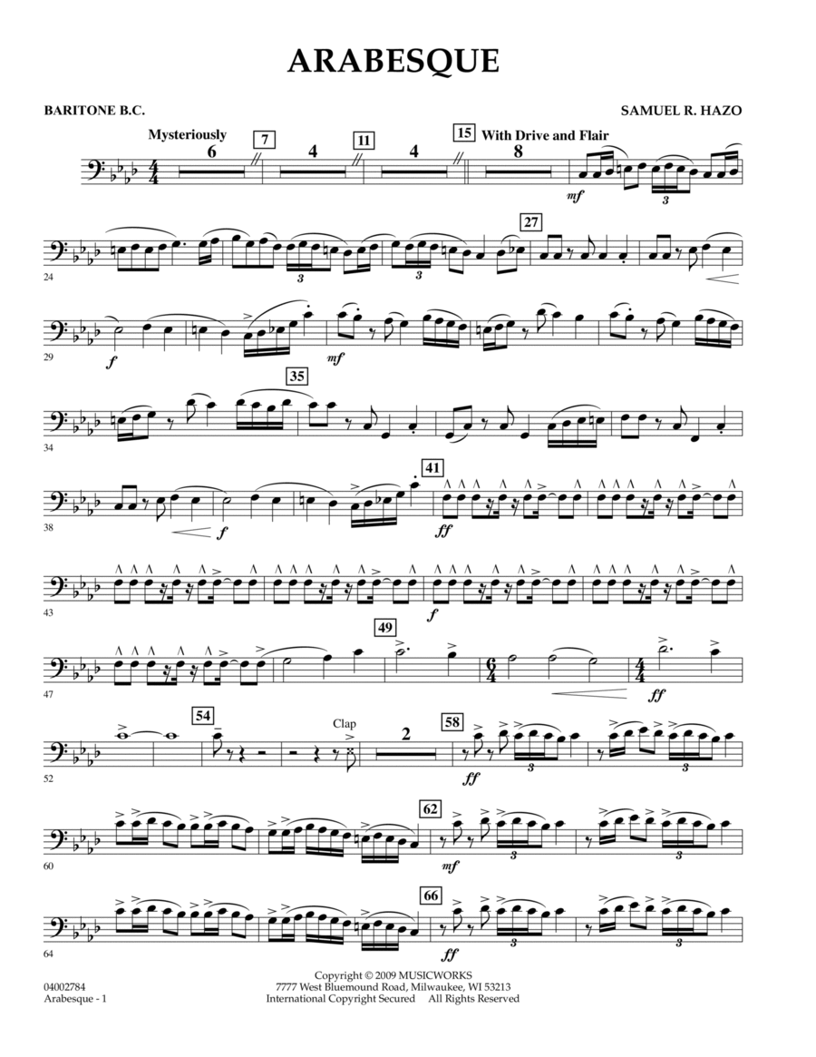 Arabesque - Baritone B.C. Baritone Horn BC scores gallery preview page 1