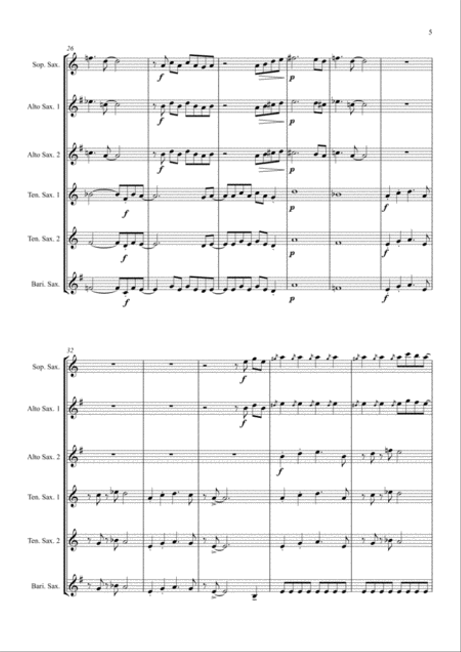 Smoke On The Water Woodwind Ensemble scores gallery preview page 5