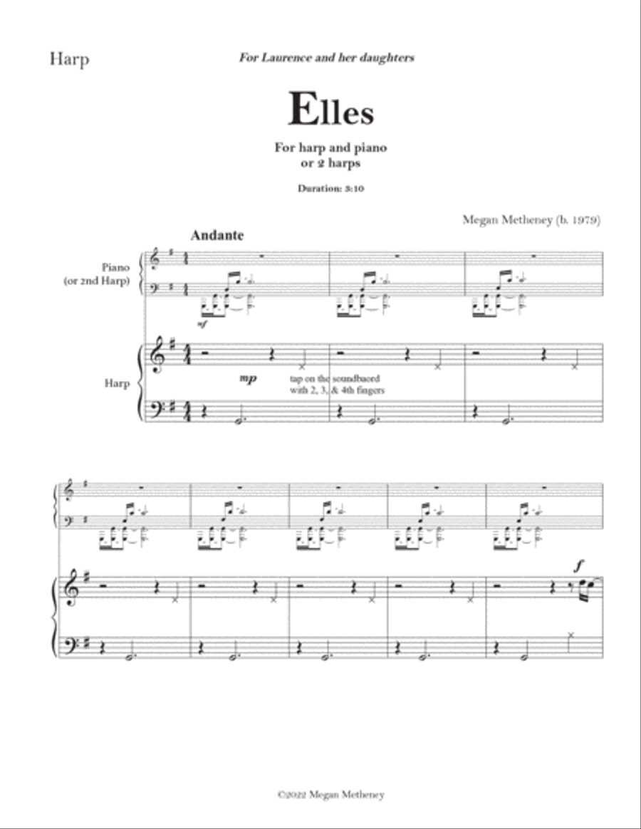 Elles Duet Harp scores gallery preview page 2