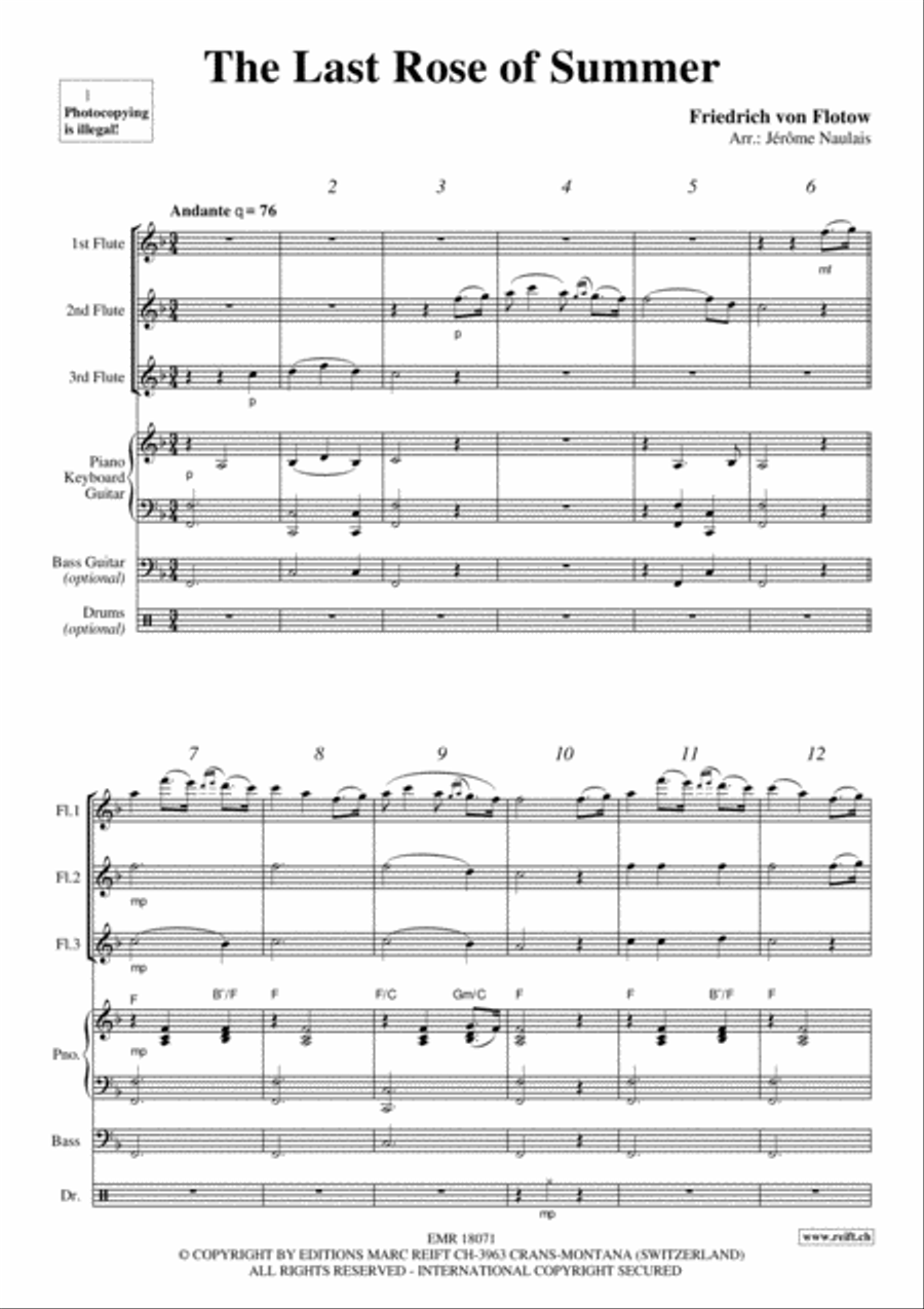 The Last Rose Of Summer Flute scores gallery preview page 3