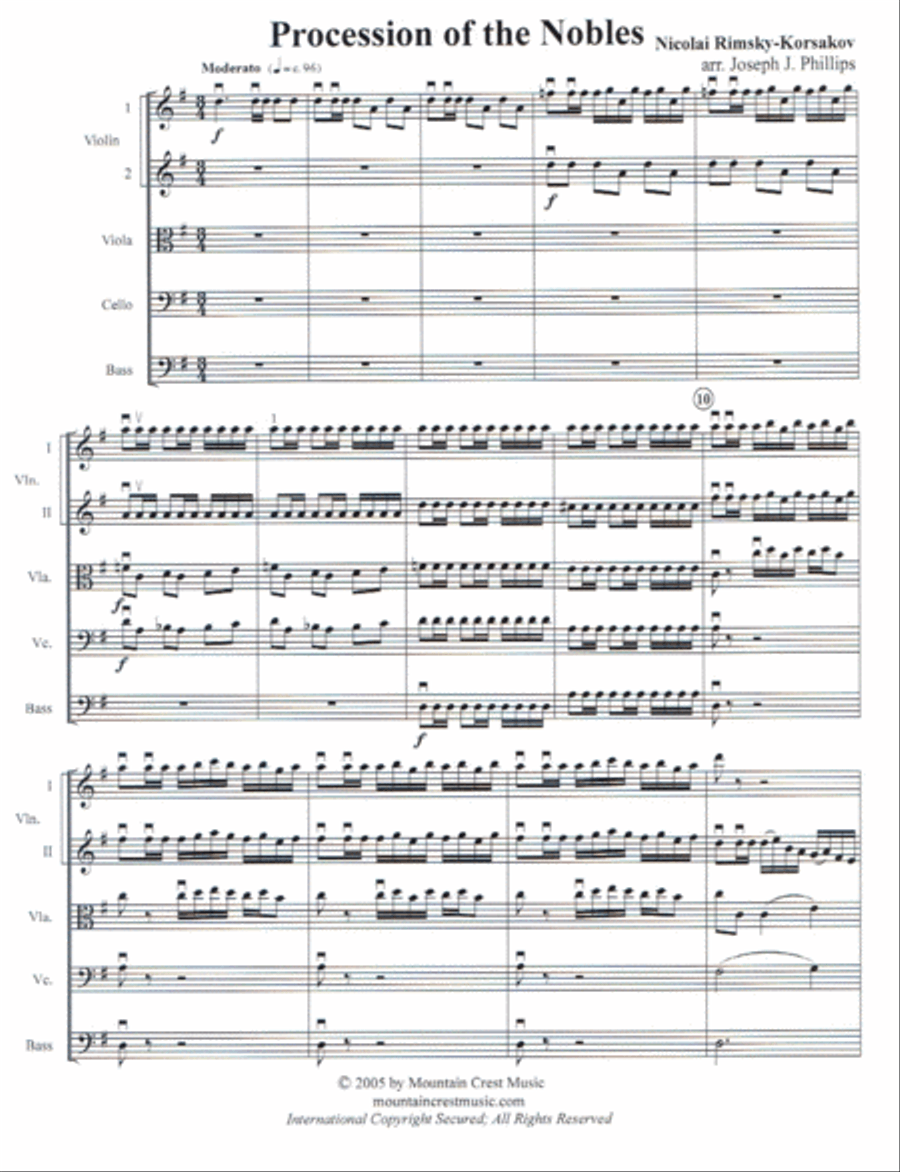 Procession of the Nobles-Score String Orchestra scores gallery preview page 2